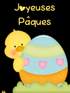 Gif animé joyeuses Pâques poussin